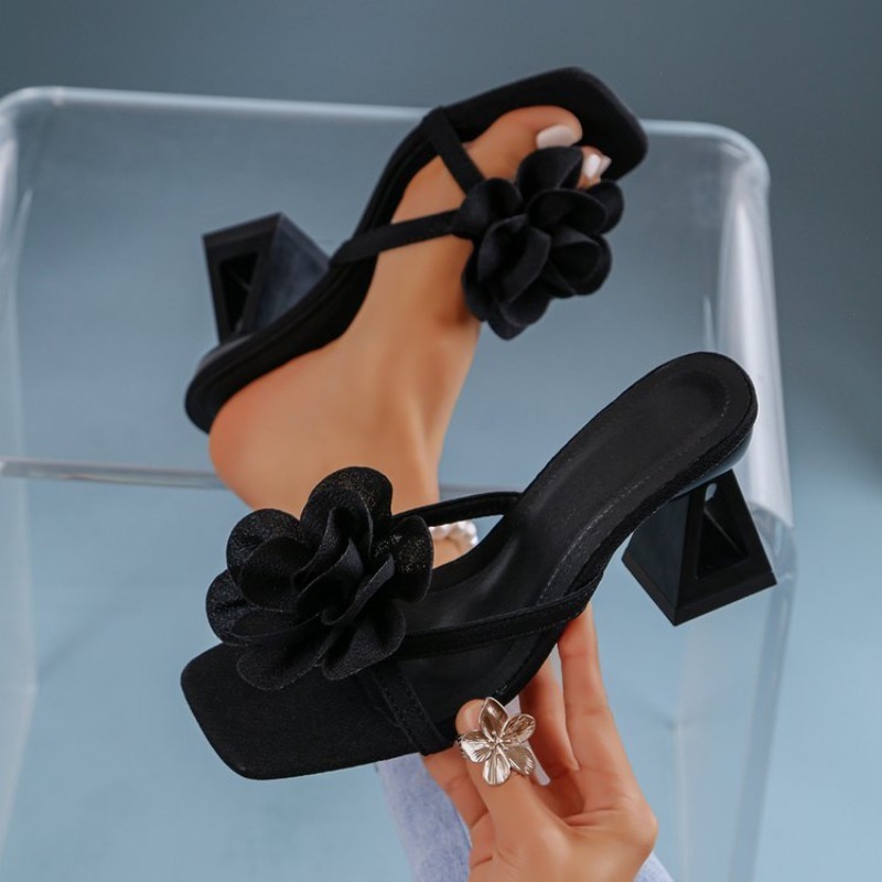 Women'S Shoes Quality - Womens 3D Flower Decor Sandals Triangular