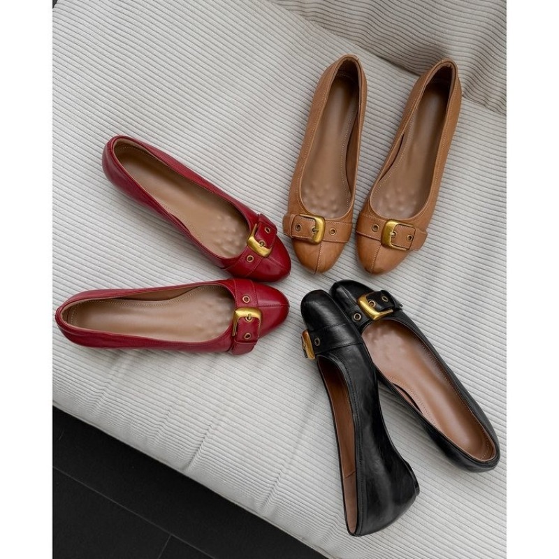 Mary Jane Shoes - French-style Round-toed Low-cut Single Shoe for