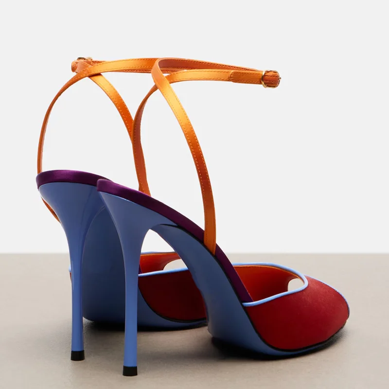 Satin Mixed Colors Peep Toe Sa - đánh giá và giá Women'S Shoes Veja