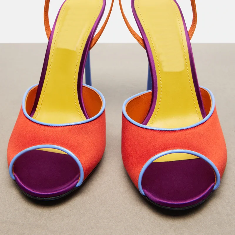 Satin Mixed Colors Peep Toe Sa - đánh giá và giá Women'S Shoes Veja
