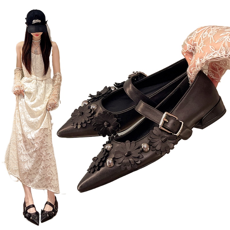 Metal Rivet Buckle Strap Soft  - đánh giá và giá Mary Jane Shoes