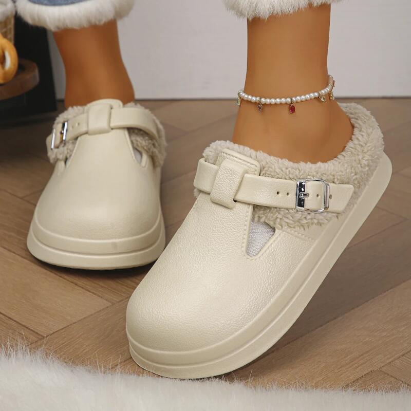 Casual Metal Buckle Warm Plush - đánh giá và giá Women'S Shoes Water Resistant