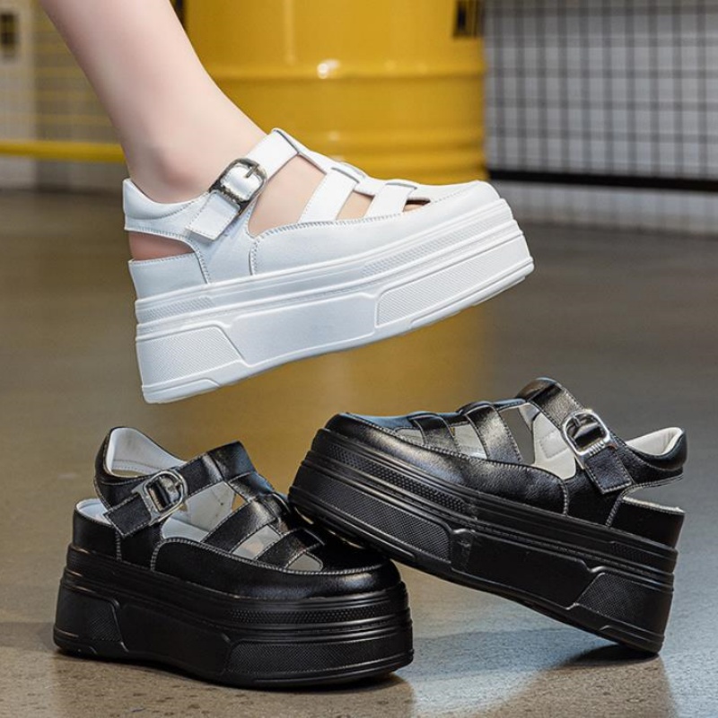 8.5cm Hollow Full Cow Genuine  - đánh giá và giá Wedge Heeled Sneaker