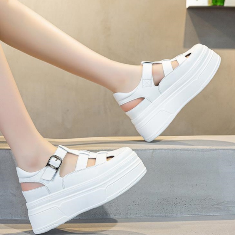 8.5cm Hollow Full Cow Genuine  - đánh giá và giá Wedge Heeled Sneaker