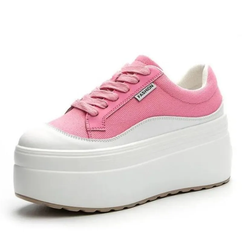 8cm New Canvas Genuine Leather - đánh giá và giá Wedge Heeled Sneaker