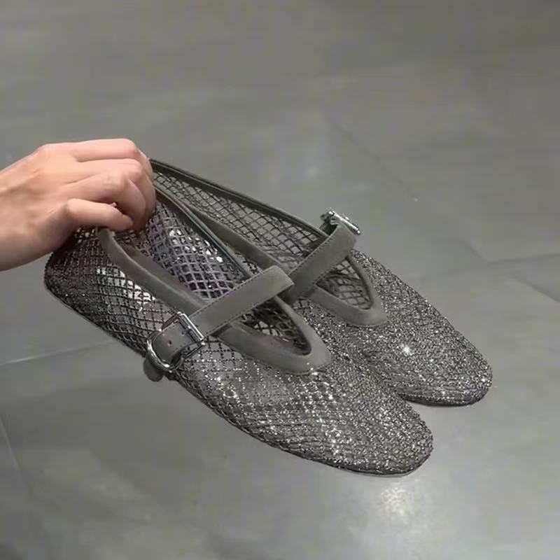 Hollow Rhinestone Baotou Sanda - đánh giá và giá Mary Jane Shoes