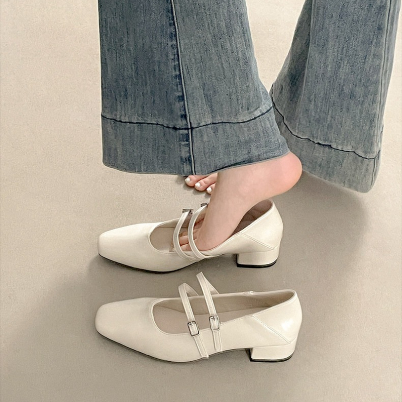 Square Toe Low Heel Women Silv - đánh giá và giá Mary Jane Shoes